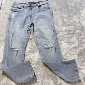 TPJ Athletic Fit Distressed‎ Light Wash Denim Jeans Men Size 34x32